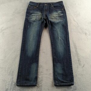 Nudie Jeans Mens 30x31* Blue Denim Whiskered Faded Whiskered Distressed Cotton